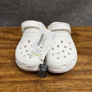 Crocs Shoes Kids Size 2 White Classic Clog Sandals Lightweight Comfort Slip On